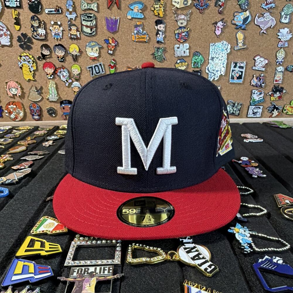 New Era 59FIFTY Milwaukee Braves Blue/Red MLB Fitted Cap Hat 7 1/4 WS Patch